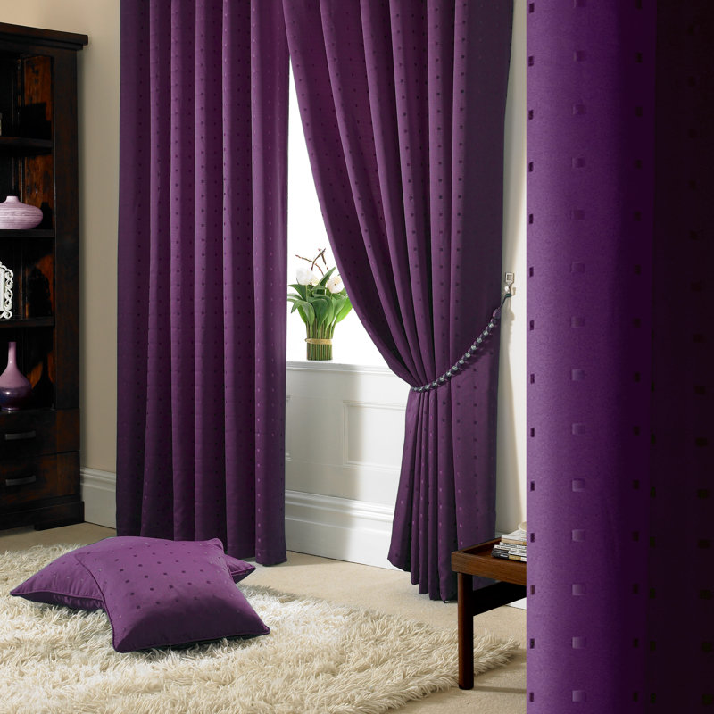 Norush Madison Pencil Pleat Curtains, Purple, 229cm Width x 274cm Drop