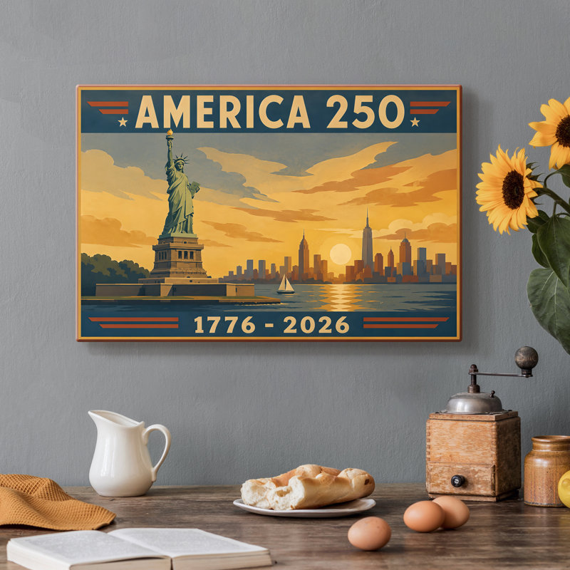 Liberty, affiche de voyage, toile tendue tendue sur châssis - prête à être accrochée, 12X18