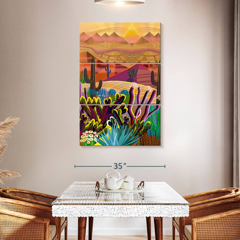 Alvord vibrant cactus désert, H 50 po x l 32 po