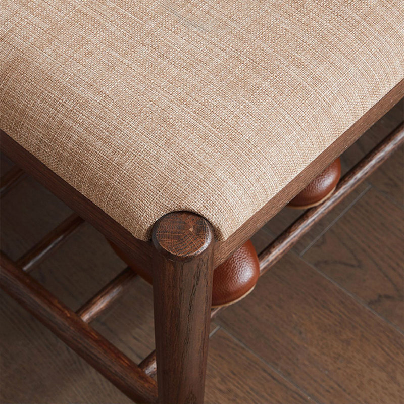 Banc rembourré en bois massif noyer, H 16,54 po x l 31,5 po x P 13,78 po