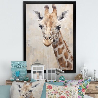 Minimalisme, girafe beige - impressions sur toile
