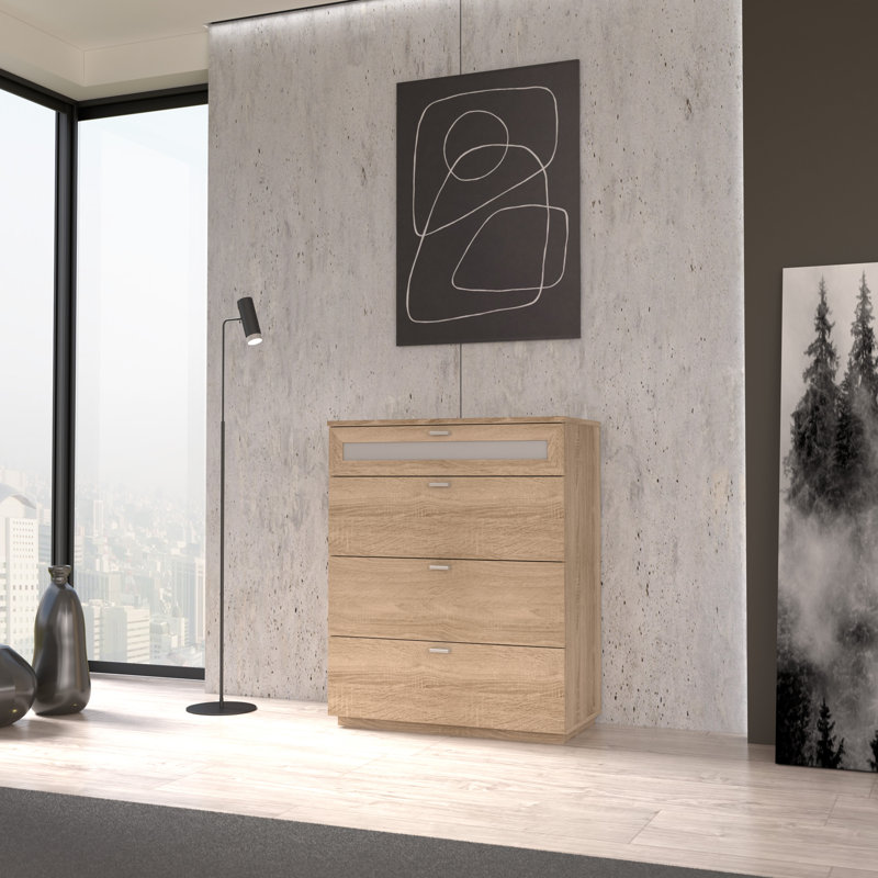Rafila 4 - Drawer Rectangle Accent Chest, Beige