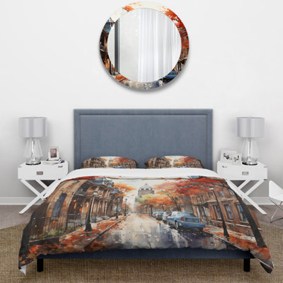 Old Street Boston Views Microfiber / Polyester Duvet Cover SetMicrofiber / Polyester Duvet Cover Set