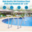 Pool Handrails - Durable 304 Stainless Steel, Non-Slip Blue Handle Cover, Wide Stable Base, Easy to Install, Wide Range of Uses