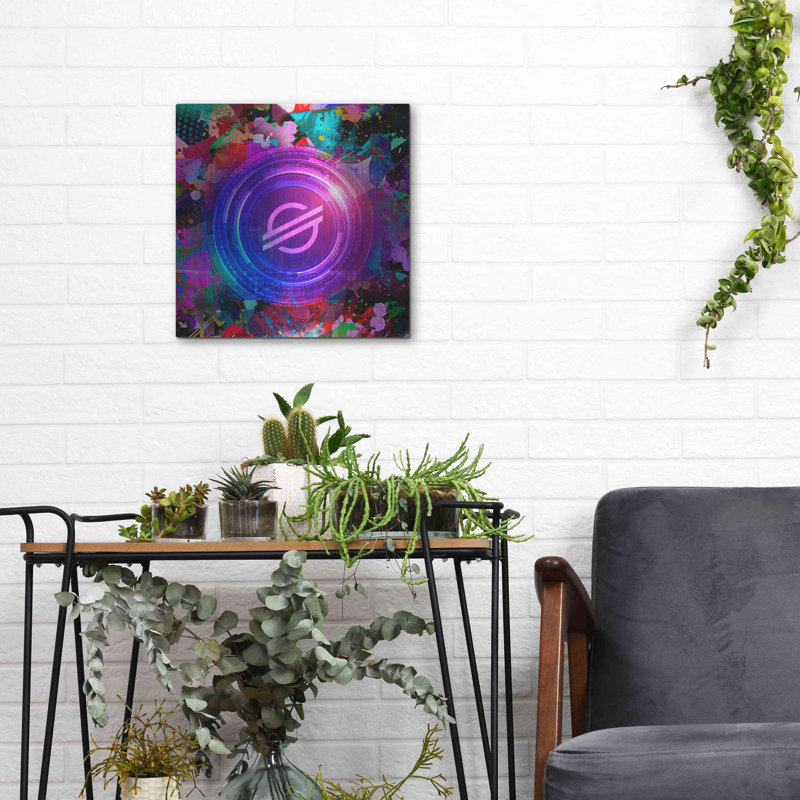 «XLM Stellar Crypto», art mural en métal, H 12 po x l 12 po