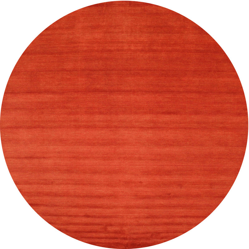 Tapis de zone rouge pourpre contemporain, Rond 5 pi