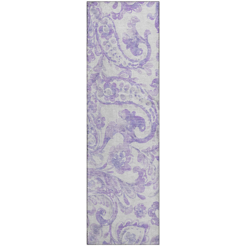Premium Machine Washable Prisco Lavender Rug, Runner 2'3" x 7'6"