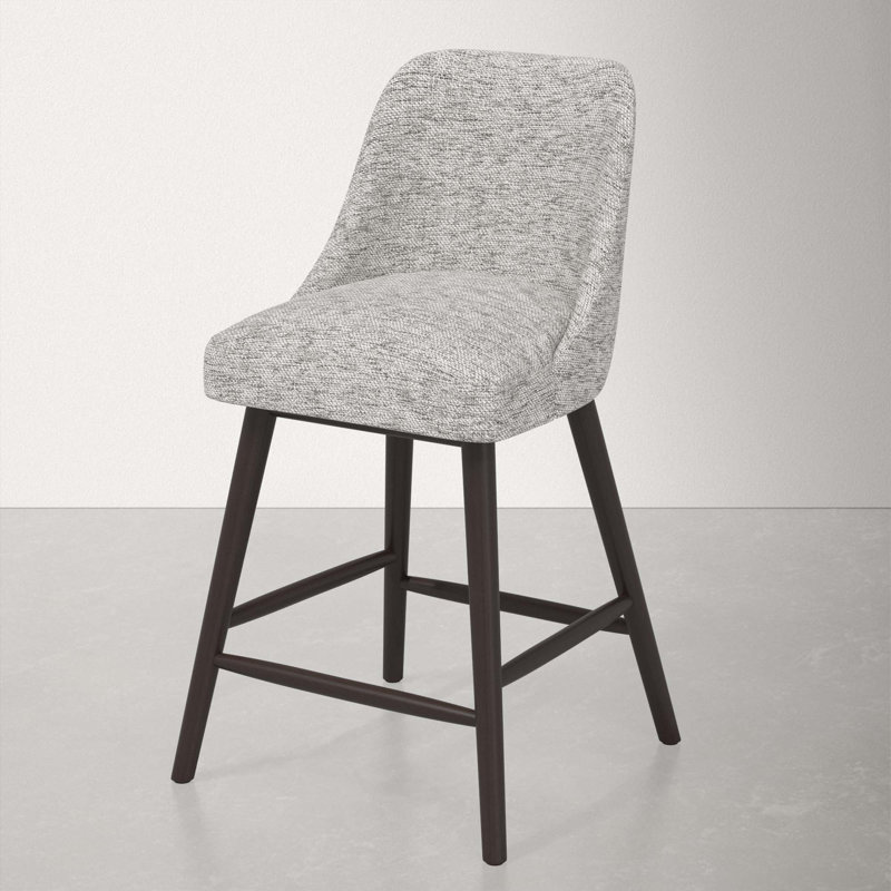 Tabouret Gallie, Espresso, Tabouret de comptoir (siège d'une hauteur de 27 p, Tweed Sustain® brume Milsap
