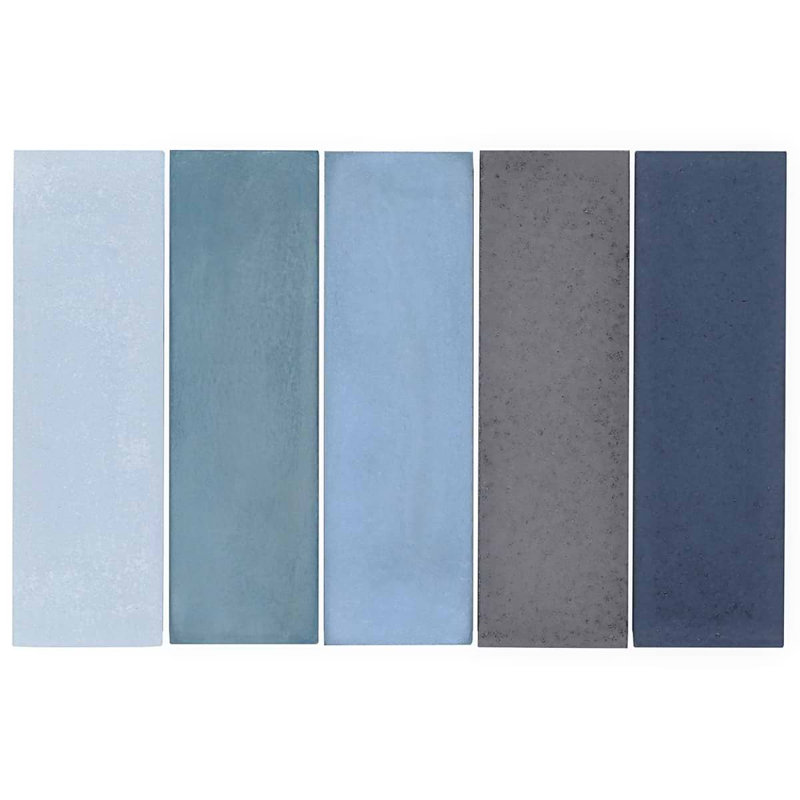 Color One Blend 2x8 Cement and Lava Stone Tiles, Lake Blue