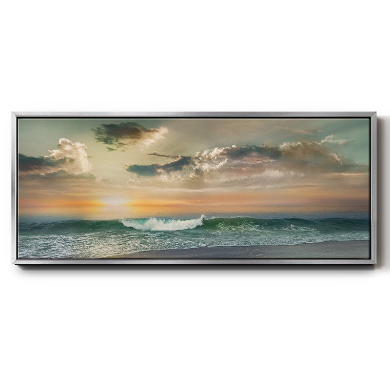 Sundown, peinture sur toile encadrée, Argent, H 24 po x l 60 po