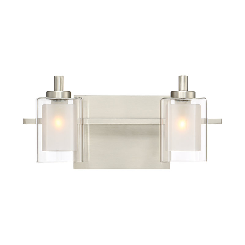 2 - Light Dimmable Vanity Light, Brushed Nickel