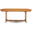Ensemble de salle à manger 7 pièces pour patio composé d'une table ovale d'extérieur en bois d'acacia et de 6 fauteuils pliables réglables, 36 x 78 po, huile naturelle-61231900
