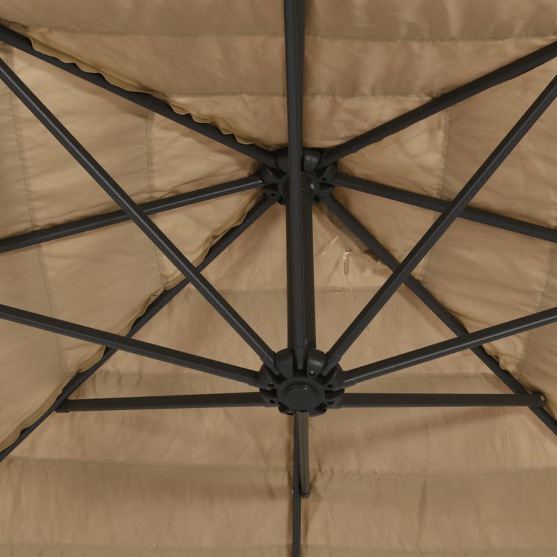 Beach Parasol, Brown, white and pink, 250cm H x 300cm W x 200cm D