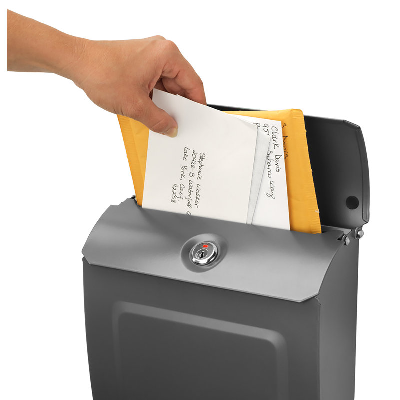Aspen Graphite Small Locking Wall Mount Mailbox