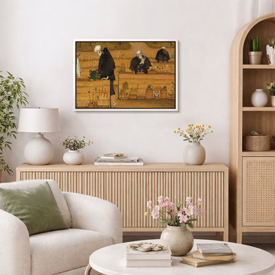 Skeleton Garden Allegory Artwork, Surreal Gothic Living Room Pictures, Framed Canvas Giclee Print Wall Art.