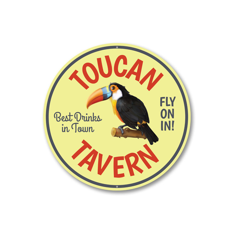Plaque en aluminium Toucan, H 18 po x l 18 po x P 0,06 po