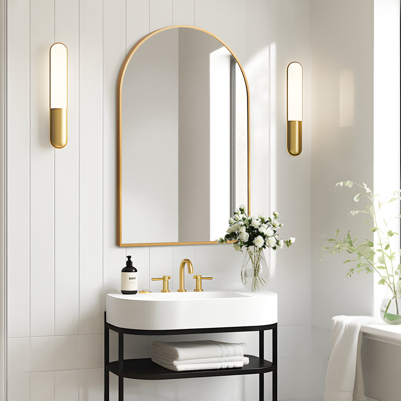 Miroir de salle de bain Apte, Doré, 36 po x 24 po, Individuel