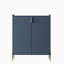 Armoire à vin moderne à 2 portes avec support à vin, tablettes réglables et charnières à fermeture douce pour la salle à manger et le salon