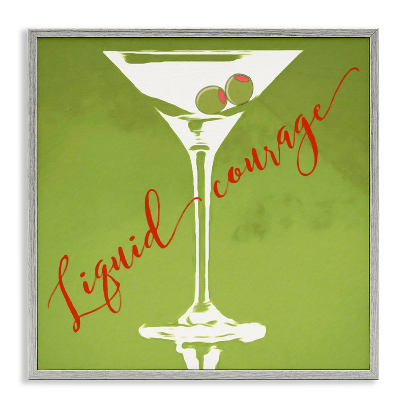 Liquide Courage Sassy Martini, estampe numérique encadrée par Graffi * Tee Studios, Estampe numérique Farmhouse