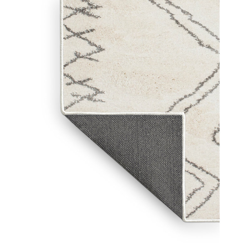 Tapis contemporain gris / crème Bushey, Rectangle 3 pi x 5 pi