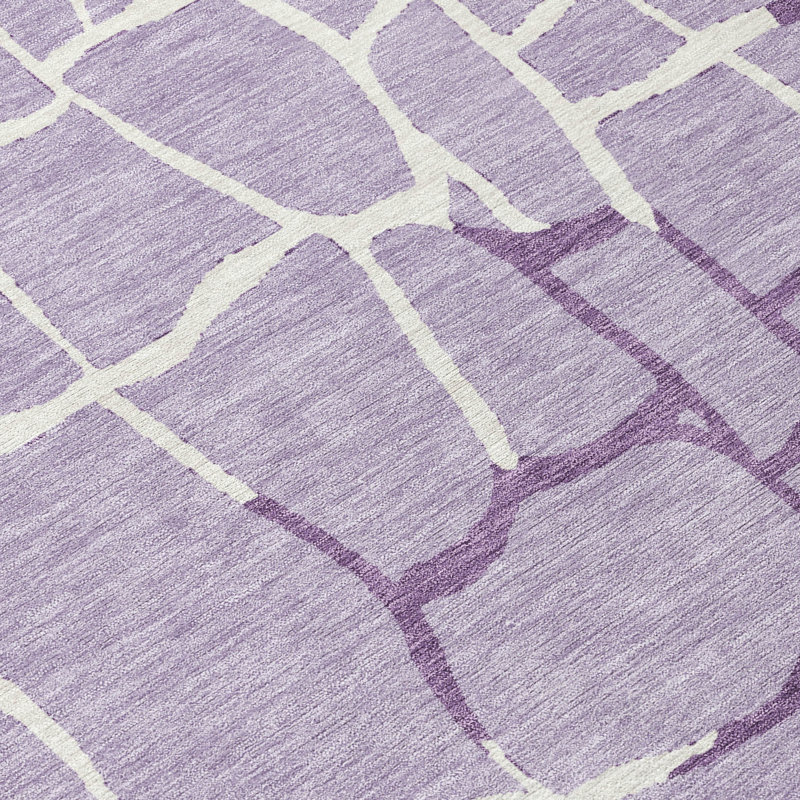 Lavender Mosaic Pattern Washable Synthetic Doormat