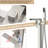Bathtub Filler With 360 Rotatable Waterfall Spout And Handheld Shower, Dual Control, Brushed Nickel Brass Faucet Freestanding Bathroom Tub Detachable Handheld, Rotatable, Temperature-125518227
