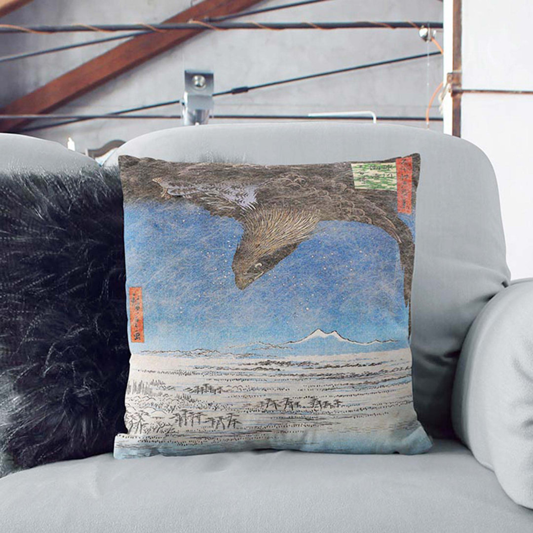 Eagle by Utagawa Hiroshige Cushion with Filling