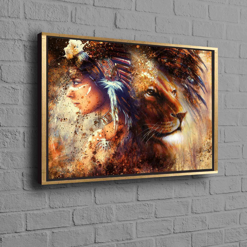 Print on Canvas, Framed Print without Mat, Gold, 40cm H x 60cm W