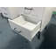 Table de chevet 2 tiroirs avec pieds et poignées en métal, table de chevet blanche moderne, petite table de bout pour chambre à coucher, salon ou appartement