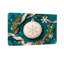 Décoration de Noël flocon de neige avec branches de pin et ruban bleu sarcelle-1384113286