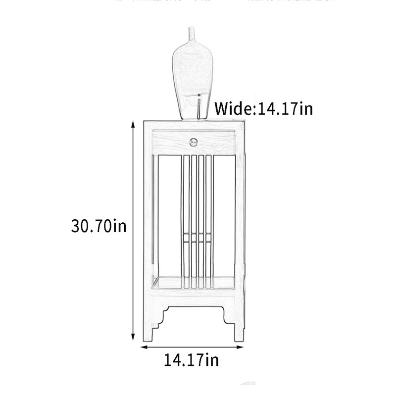 Solid Wood Stand with Mortise - Tenon Structure, 30.7" H x 14.17" W x 14.17" D