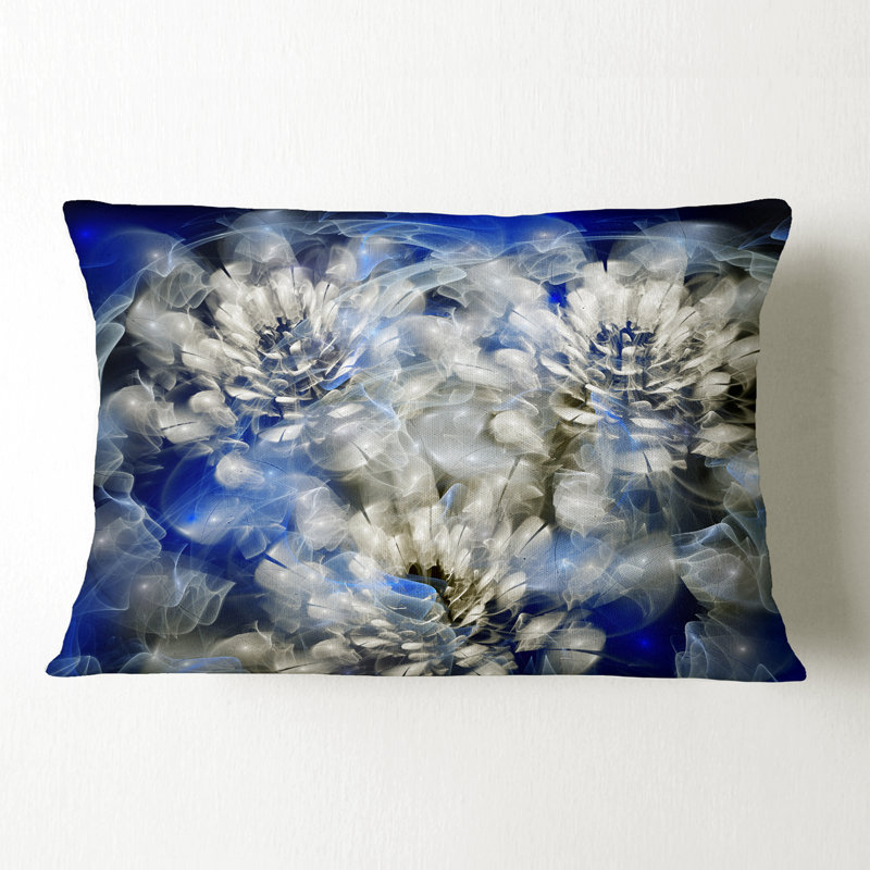 Coussin lombaire floral fractal chrysanthemum