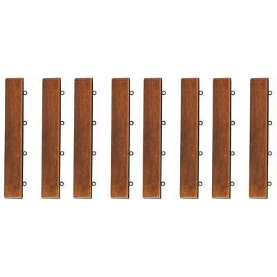 EZ-Floor 12'' L x 1'' W Wood Interlocking Deck Side Trim in Oiled