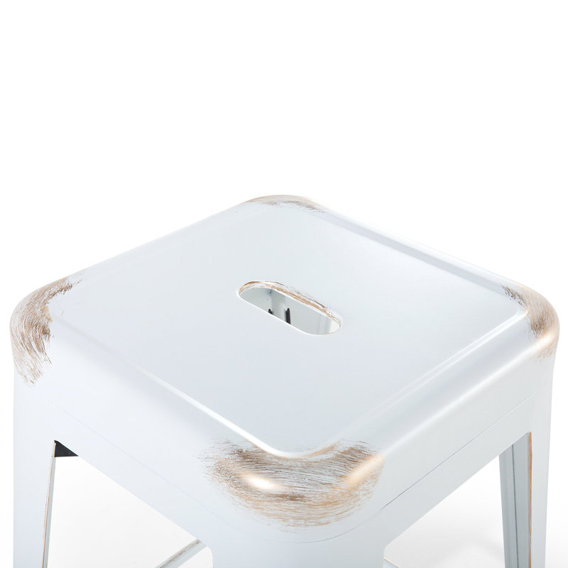 Iowa Park Counter Stool with Metal Frame, White