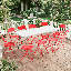 Table pliante 11 pièces et 10 chaises rouges - Ensemble de pique-nique domestique / commercial-111836130-111836128