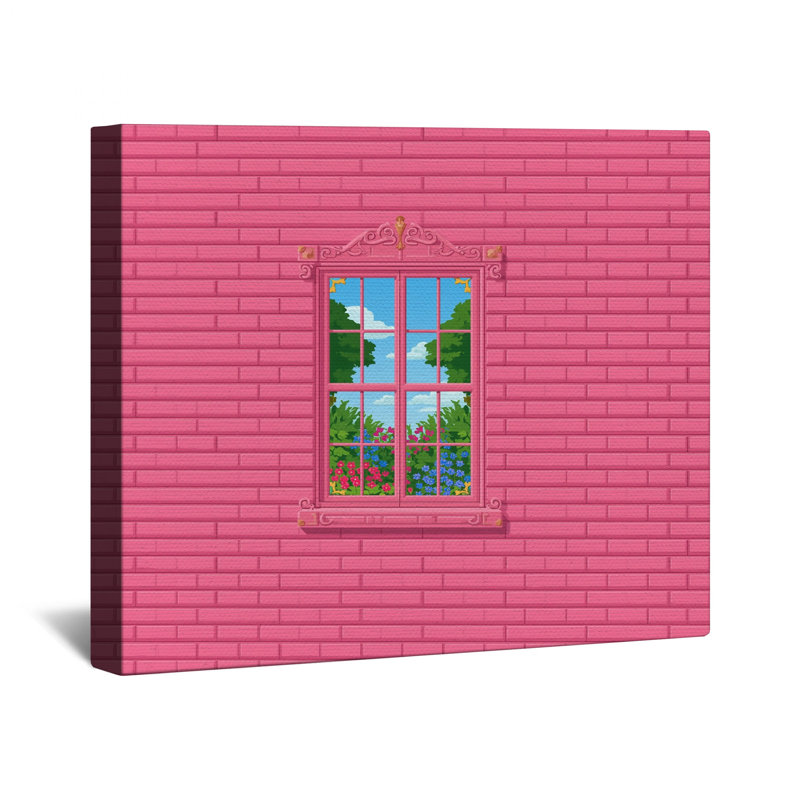 Toile tendue avec châssis en toile rose brique rose en plusieurs tailles, 12 x 12 pouces