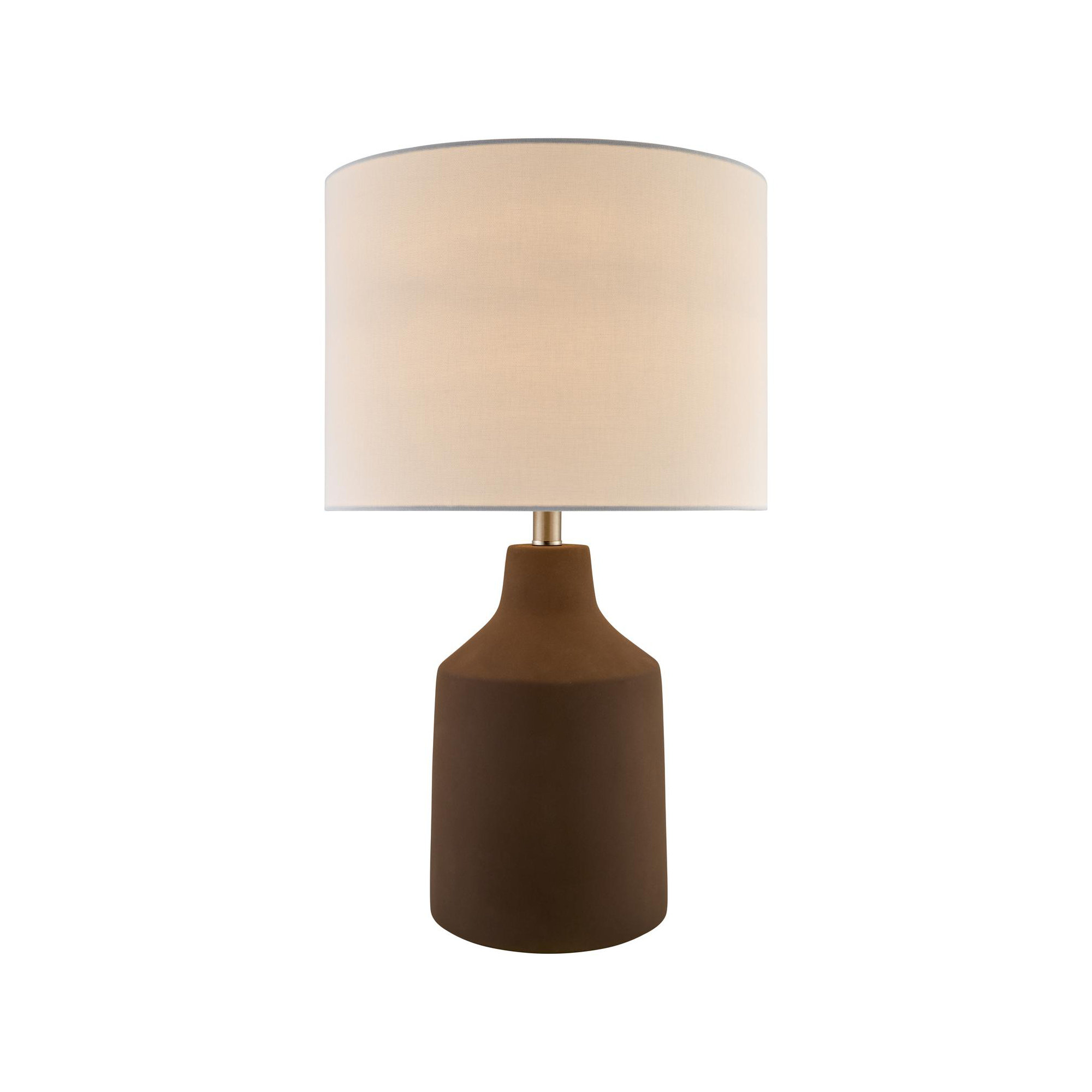 Lockwood Table Lamp, White, Brown