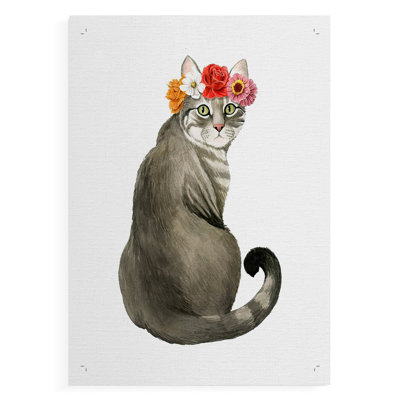 Flower Crown Cats I - Impression sur toile seulement - NON-CADRE