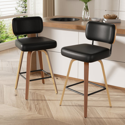 Tabouret pivotant rembourré à hauteur de bar
