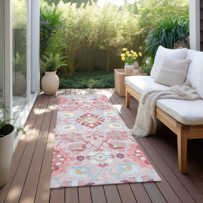 Vespera Blush Washable Indoor-Outdoor Rug - 
