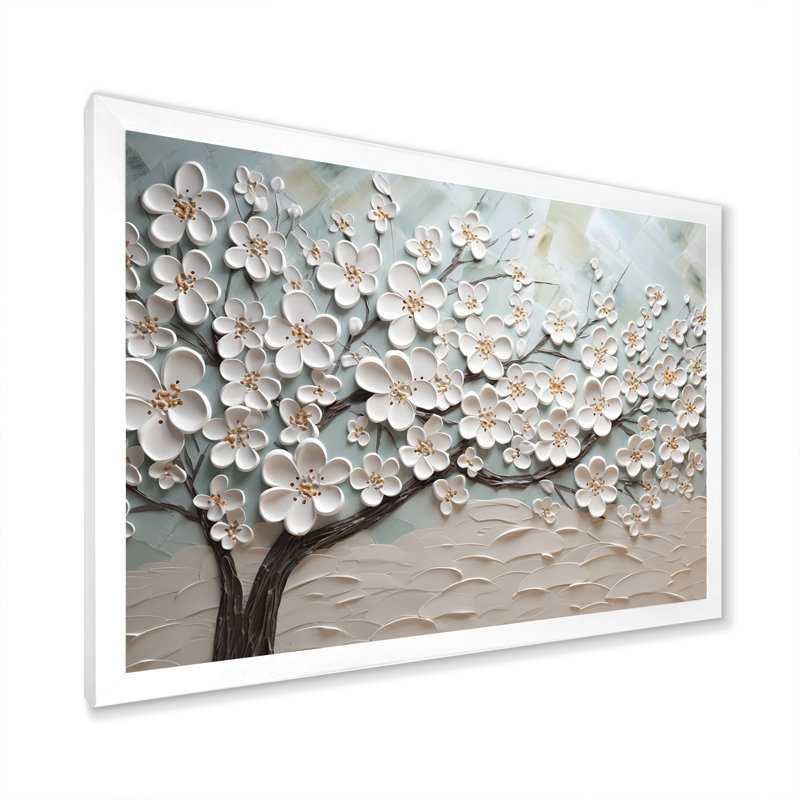 Art sur toile Dogwood Serenity Magical Tree IV - Flower Field, Cadre simple blanc, H 12 po x l 20 po x P 1 po
