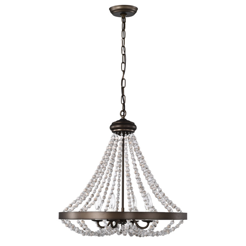 Bougie 4 lumières lustre bohémien Hana 22 pouces