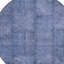 Tapis d'intérieur lavable rond en patchwork bleu et bleu ciel HomeRoots 8 pi