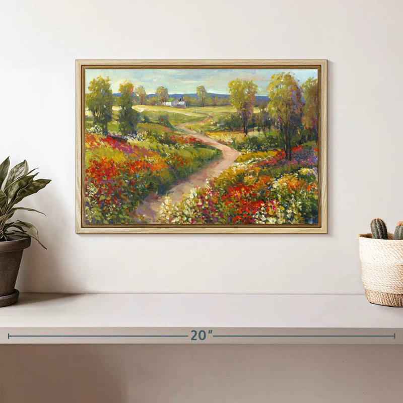 Promenade matinale II, Cadre flottant en bois naturel, 13 po x 9 po