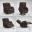 Fauteuil inclinable électrique Pacay Brown Chenille avec fonction de levage, chauffage et massage pour un confort et un soutien ultimes