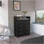 Commode 4 tiroirs Pérou, plateau supérieur, 1 tablette ouverte - noir-946309062