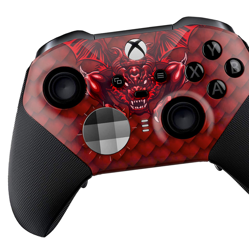 DreamController Red Dregon X-Box Elite contrôleur série 2 édition limitée personnalisée Elite Series 2 contrôleur pour X-Box One / Series X / S. Fabriqué avec la technologie avancée de peinture Hydro-Dip (pas seulement une peau)