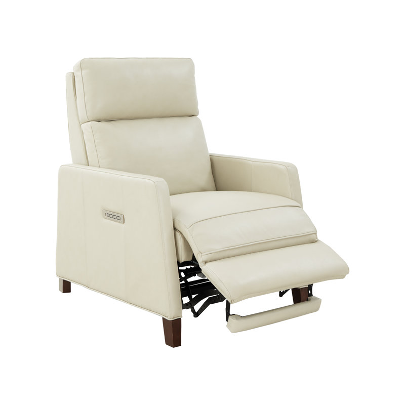 Morlan Power Recliner, Barone Parchment Split Grain Leather