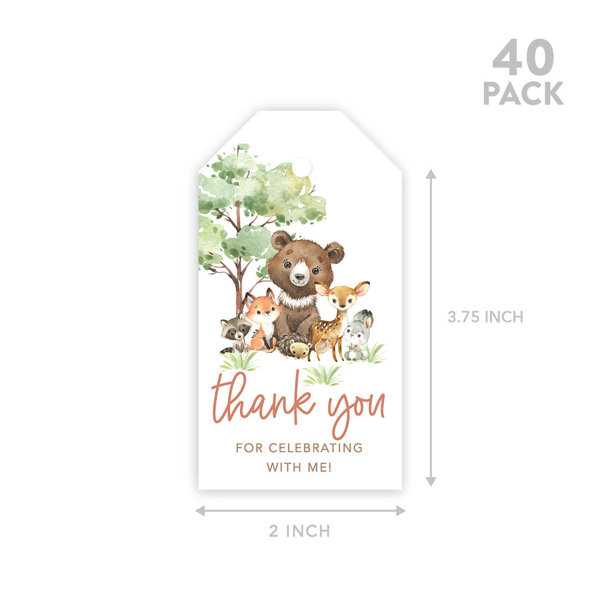 Kids Party Favor Classic Thank You Hope You Had A Wild Time Gift Tags With  String, 40-Pack Woodland Safari Animals Tags For Baby Shower 1St Birthday G  - Yahoo Shopping