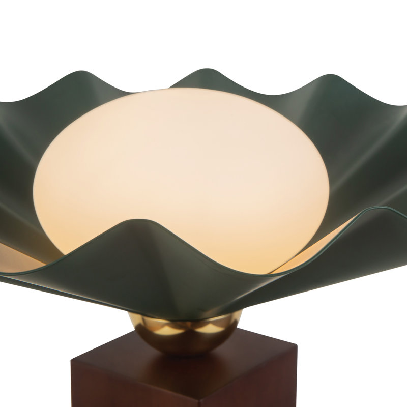 Furrow 14-in Red Table Lamp, Green